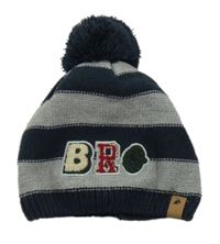 Tmavomodro-šedá pruhovaná čepice s písmenky TAPE 'A L'OEIL 