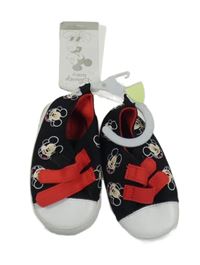 Nové - černo-bílé textilno/koženkové tenisky/capáčky s Mickey Disney vel. 20