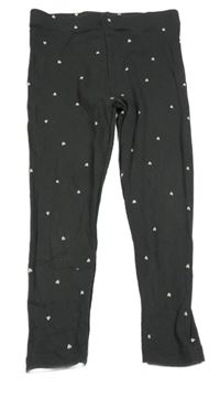 Tmavosivé rebrované legíny so srdiečkami George