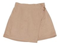 Pudrová semišová sukňa