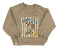 Hnědobéžová melírovaná mikina s potravinami F&F