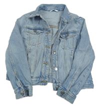 Světlemodrá riflová crop bunda s límečkem M&S