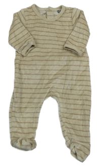 Béžovo-hnědý pruhovaný sametový overal LA REDOUTE