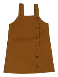 Hnedé menšestrové šaty s gombíkmi