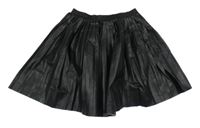 Čierna plisovaná koženková sukňa so trblietavým pasom H&M