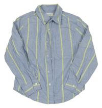 Modro-světlezelená pruhovaná melírovaná košile PRIMARK
