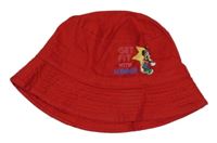 Červený plátěný klobouk s Minnie Disney