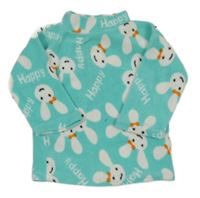 Jadeitový fleecový rolák se zajíčky a nápisy 