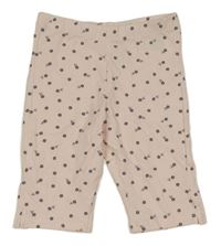 Svetloružové kvietkovane legínové kraťasy H&M