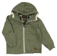 Khaki plátěná jarní bunda s kapucí Next