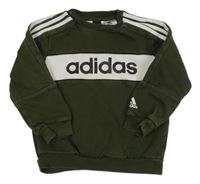 Khaki-bílá mikina Adidas