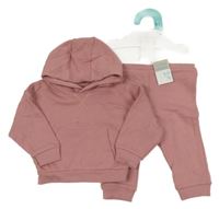 Nové - růžová mikina s kapucí + tepláky Primark