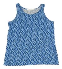 Bielo-modrý kvetovaný top H&M