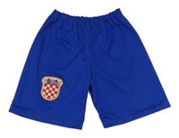 Zafírové športové futbalové kraťasy so znakom