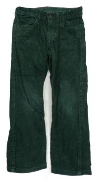 Smaragdové slim fit manšestráky H&M