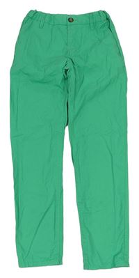 Zelené plátenné chino nohavice H&M