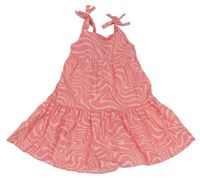 Ružové vzorované plátenné šaty George