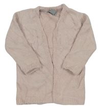 Pudrový chlpatý svetrový cardigan Primark