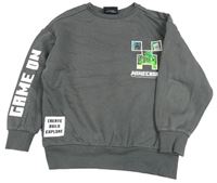 Tmavosivá mikina s Minecraft