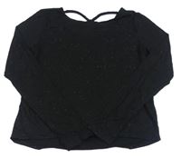 Černé třpytivé triko H&M