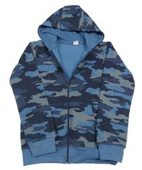 Modrá army prepínaci mikina s kapucňou Y.F.K.