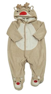 Béžová chlpatá podšitá kombinéza - sob George