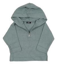 Zelenošedý sveter s kapucňou Next