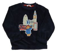 Tmavomodrá chlpatá mikina s Paddingtonem M&S