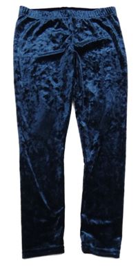 Tmavomodré sametové legíny Next