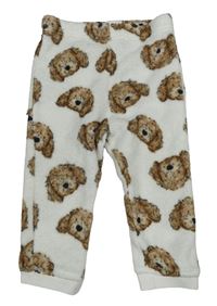 Bílé chlupaté tepláky se psy F&F