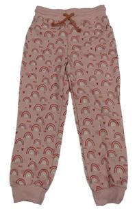 Starorůžové tepláky s duhami Alana