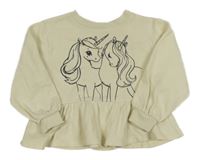 Béžová mikina s jednorožcami H&M