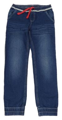 Modré jogger cuff rifle s krajkou Kids