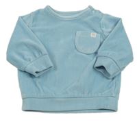 Svetlomodrá plyšová mikina s vreckom Silver Cross