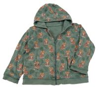 Khaki prepínaci obojstranná mikina s tigrami a kapucňou Jojo Maman Bébé