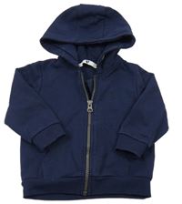 Tmavomodrá prepínaci mikina s výšivkou a kapucňou V by Very