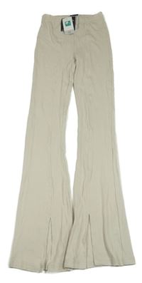 Nové - Svetlosivé rebrované flare legíny Ergeenomixx