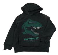 Čierna mikina s dinosaurom a kapucňou Nutmeg