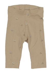 Béžové květované legíny H&M
