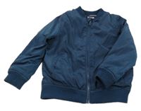 Tmavomodrý šusťákový zateplený bomber Kiabi