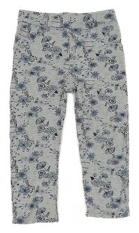 Sivé melírované kvetované tregíny Topomini