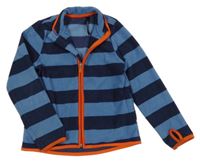 Modro-tmavomodrá pruhovaná fleecová prepínaci mikina TCM