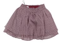 Růžovo-lila vzorovaná šifónová trblietavá sukňa Zara