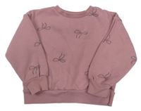 Staroružová mikina s mašľami Primark