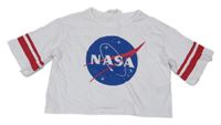 Biele crop tričko s logem NASA H&M