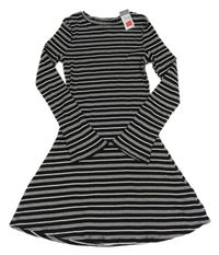 Nové - Černo-bílé pruhované šaty PRIMARK