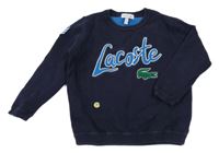 Tmavomodrý vlněný svetr s logem Lacoste