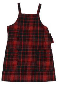 Červeno-čierne kockované vlnené šaty F&F