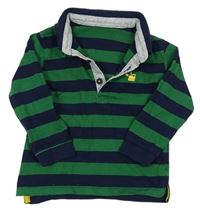 Zeleno-tmavomodré pruhované polo tričko Matalan