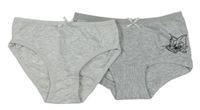 2x sivé melírované nohavice